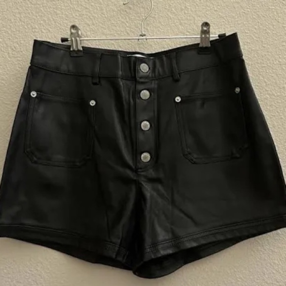 12th tribe leather high waisted shorts